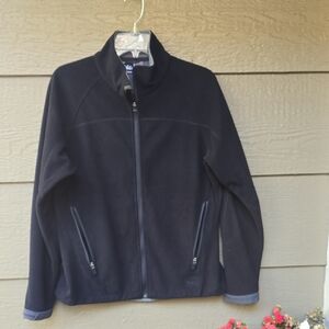 REI Black Lined Polar Fleece Jacket Women's Large